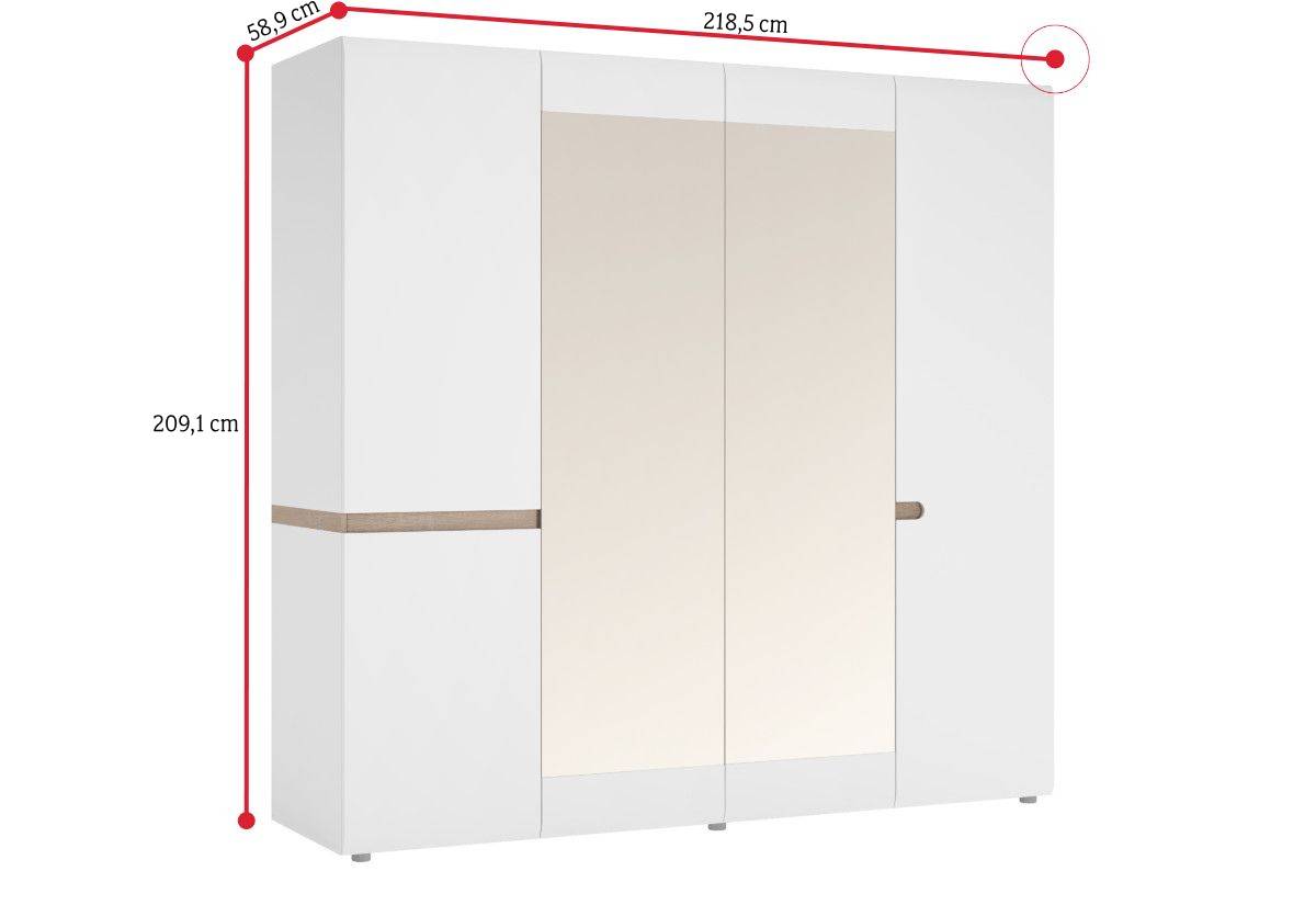 Šatníková skriňa LINTA 2 - ROZMEROVKA - 1