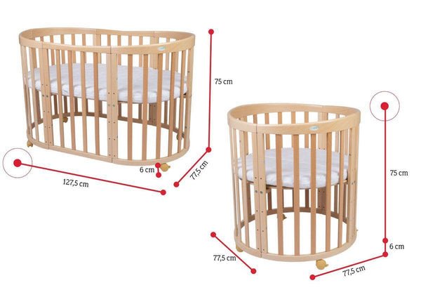 Rastúca oválna detská posteľ 7 v 1 JUDYS - ROZMEROVKA - 1