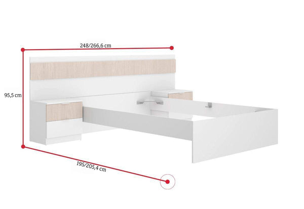 Manželská posteľ s nočnými stolíkmi BIANCA - ROZMEROVKA - 1
