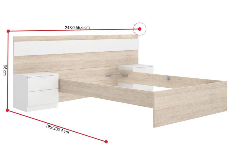 Manželská posteľ s nočnými stolíkmi BIANCA 2 - ROZMEROVKA - 1