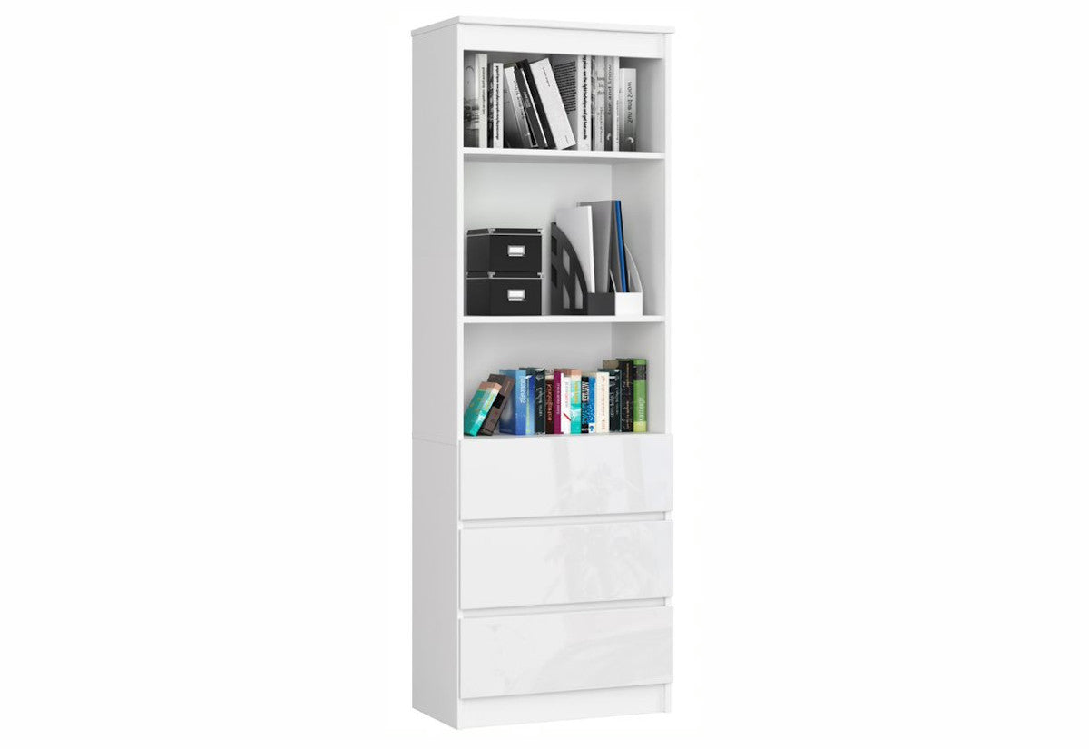 Regál TROGIR R60 2P3SZ , 60x180x35, biela/biela lesk -  - 0