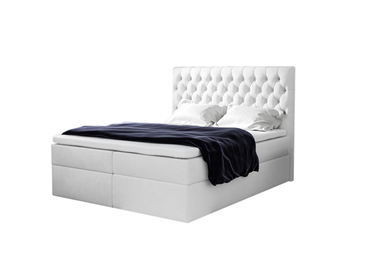 Čalúnená posteľ boxspring TOMIO + topper, 160x200, jasmine 20 -  - 0