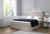 Čalúnená posteľ boxspring TOMIO + topper, 180x200, jasmine 21 -  - 0