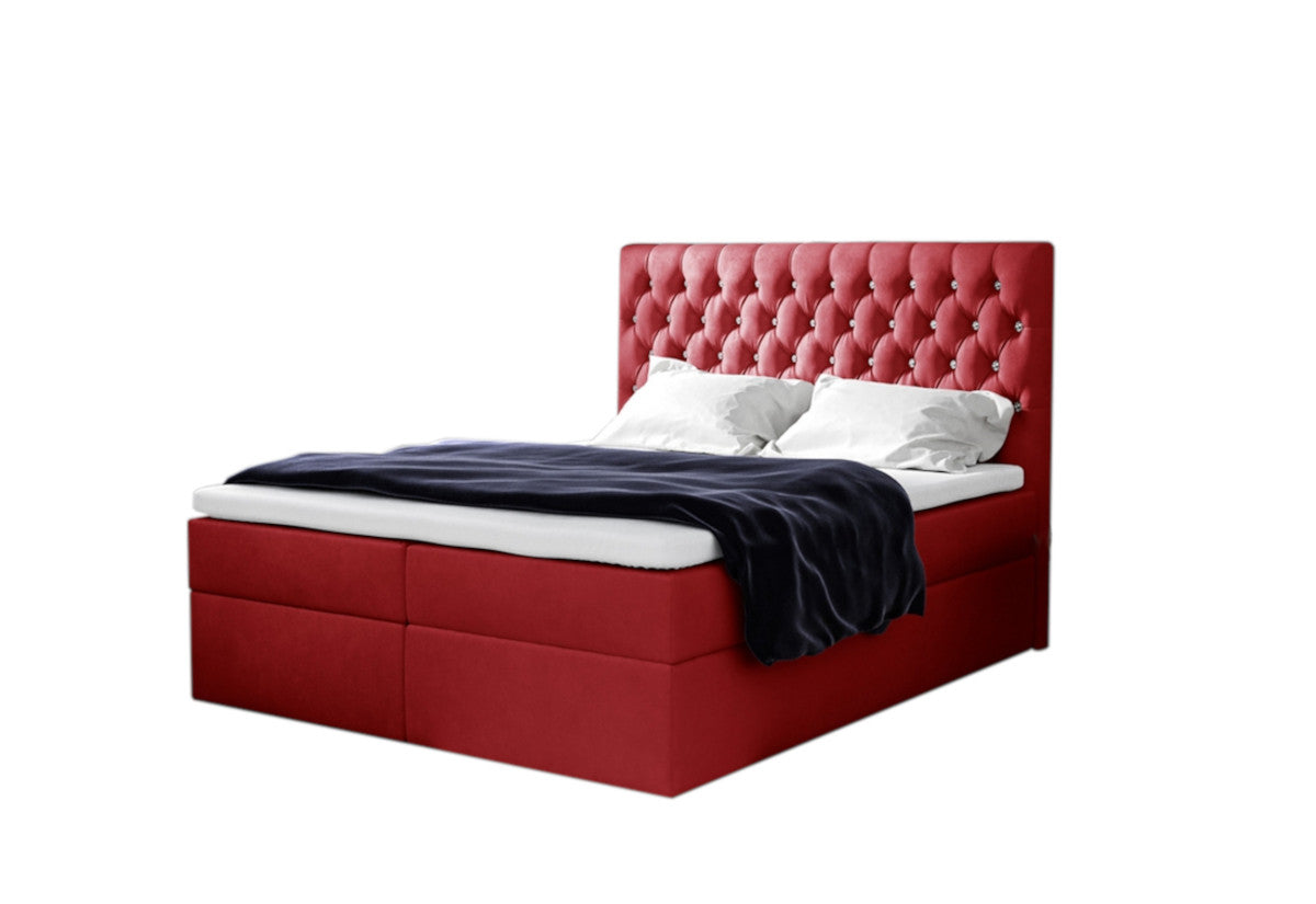 Čalúnená posteľ boxspring TOMIO + topper, 180x200, jasmine 60 -  - 0