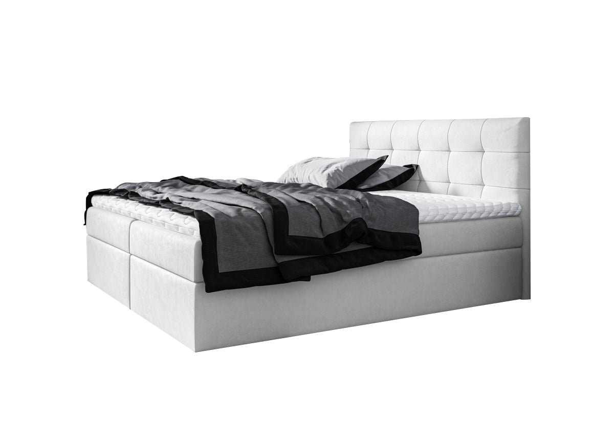 Čalúnená posteľ boxspring BRIGITE + topper, 200x200, jasmine 20 -  - 0