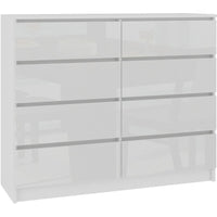 Komoda ARMARIA K140 8SZ, 138x99x40, biela/biela lesk -  - 0