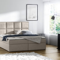 Čalúnená posteľ boxspring WOLF + topper, 120x200, casablanca 2301 -  - 0