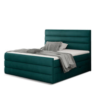 Čalúnená posteľ boxspring CARAMELLA + topper, 140x200, monolith 37 -  - 0