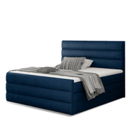 Čalúnená posteľ boxspring CARAMELLA + topper, 140x200, monolith 77 -  - 0