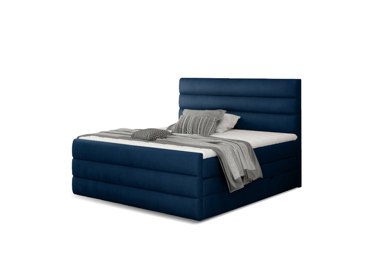 Čalúnená posteľ boxspring CARAMELLA + topper, 140x200, monolith 77 -  - 0