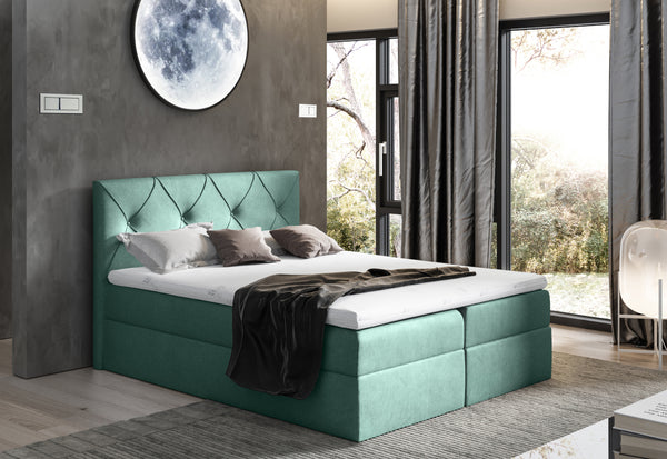 Čalúnená posteľ boxspring DIAMOND + topper, 120x200, fancy 36 -  - 0