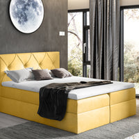 Čalúnená posteľ boxspring DIAMOND + topper, 120x200, fancy 48 -  - 0