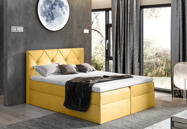 Čalúnená posteľ boxspring DIAMOND + topper, 160x200, fancy 48 -  - 0