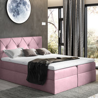 Čalúnená posteľ boxspring DIAMOND + topper, 120x200, fancy 63 -  - 0