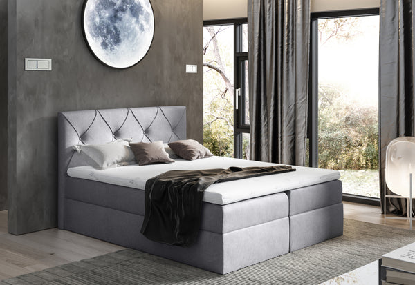 Čalúnená posteľ boxspring DIAMOND + topper, 120x200, fancy 90 -  - 0