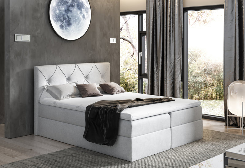 Čalúnená posteľ boxspring DIAMOND + topper, 120x200, fancy 83 -  - 0