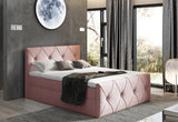 Čalúnená posteľ boxspring DIAMOND LUX + topper, 140x200, mat velvet 63 -  - 0