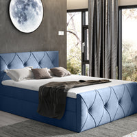 Čalúnená posteľ boxspring DIAMOND LUX + topper, 120x200, mat velvet 74 -  - 0