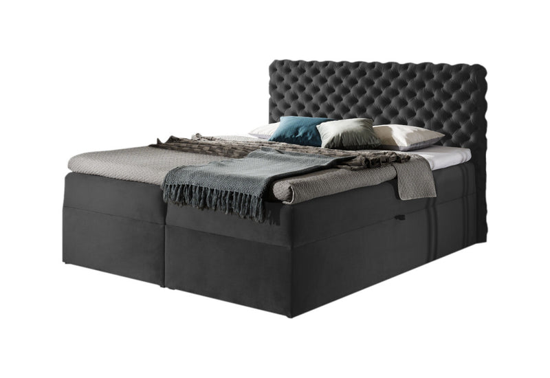 Čalúnená posteľ boxspring MARCH + topper, 200x200, riviera 97 -  - 0