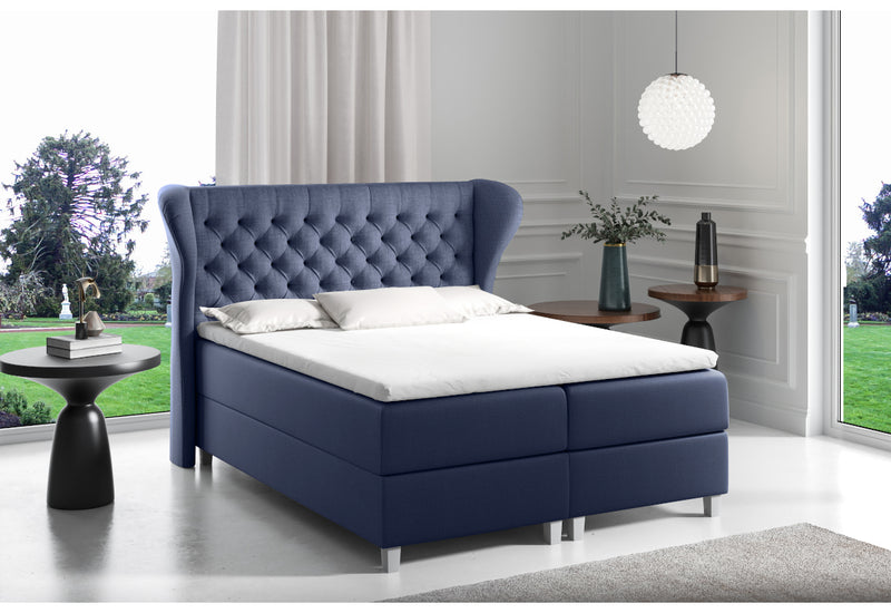 Čalúnená posteľ boxspring JACKY + topper, 160x200, fancy 79 -  - 0