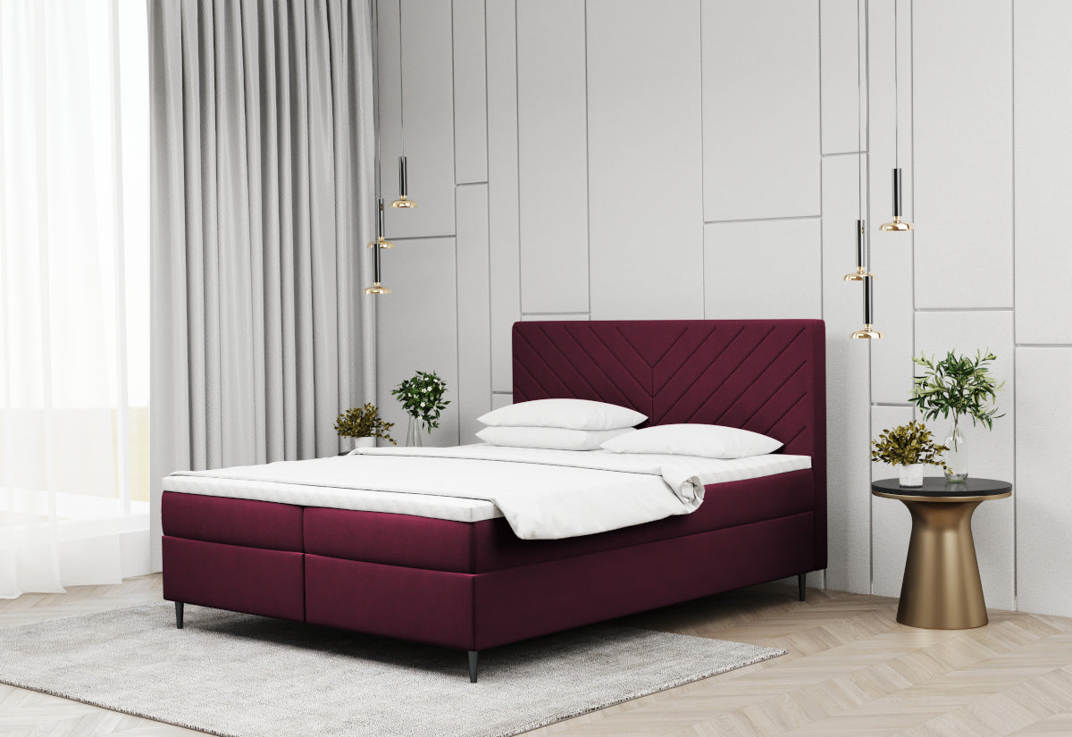 Čalúnená posteľ boxspring BALTICO + topper, 180x200, matt velvet 68 -  - 0