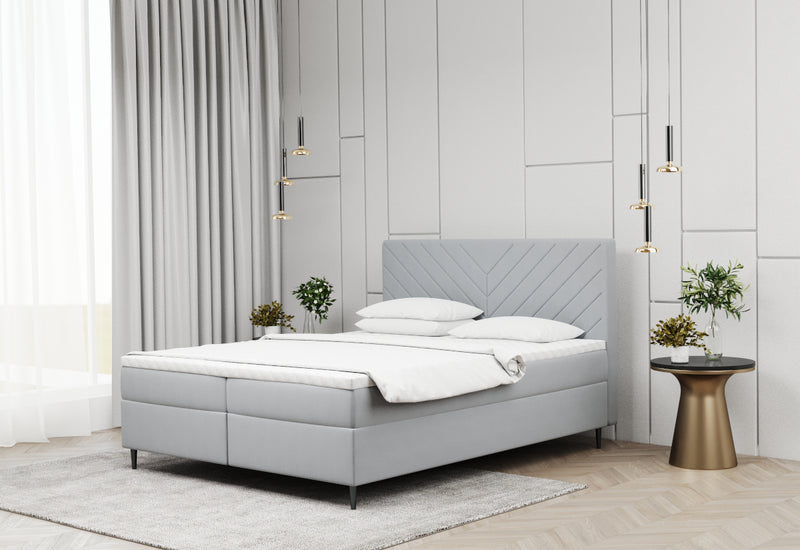 Čalúnená posteľ boxspring BALTICO + topper, 140x200, matt velvet 83 -  - 0