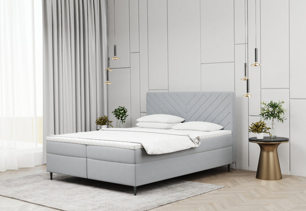 Čalúnená posteľ boxspring BALTICO + topper, 160x200, matt velvet 83 -  - 0