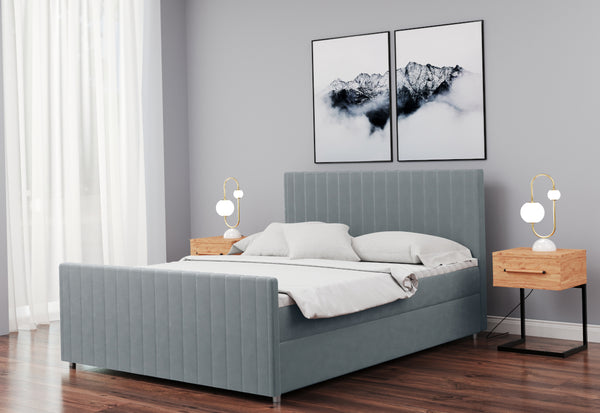 Čalúnená posteľ boxspring SANTINO + topper, 180x200, matt velvet 83 -  - 0