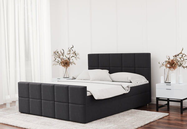 Čalúnená posteľ boxspring HANAMA + topper, 160x200, matt velvet 99 -  - 0