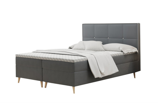 Čalúnená posteľ boxspring MOLIOSE + topper, 140x200, riviera 91 -  - 0