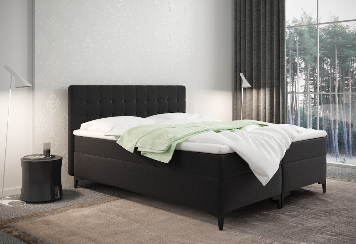 Čalúnená posteľ boxspring CHANTAL + topper, 180x200, muna 14 -  - 0