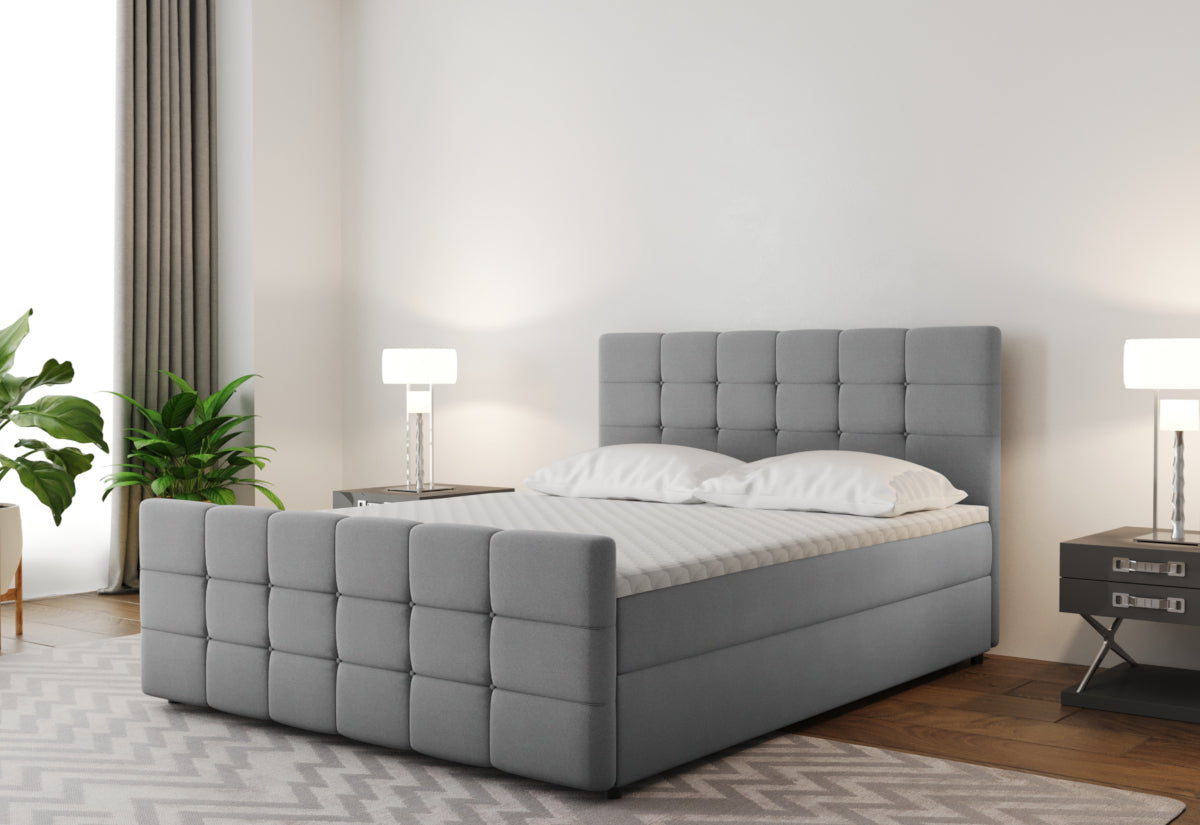 Čalúnená posteľ boxspring MARENA + topper, 200x200, basel 92 -  - 0