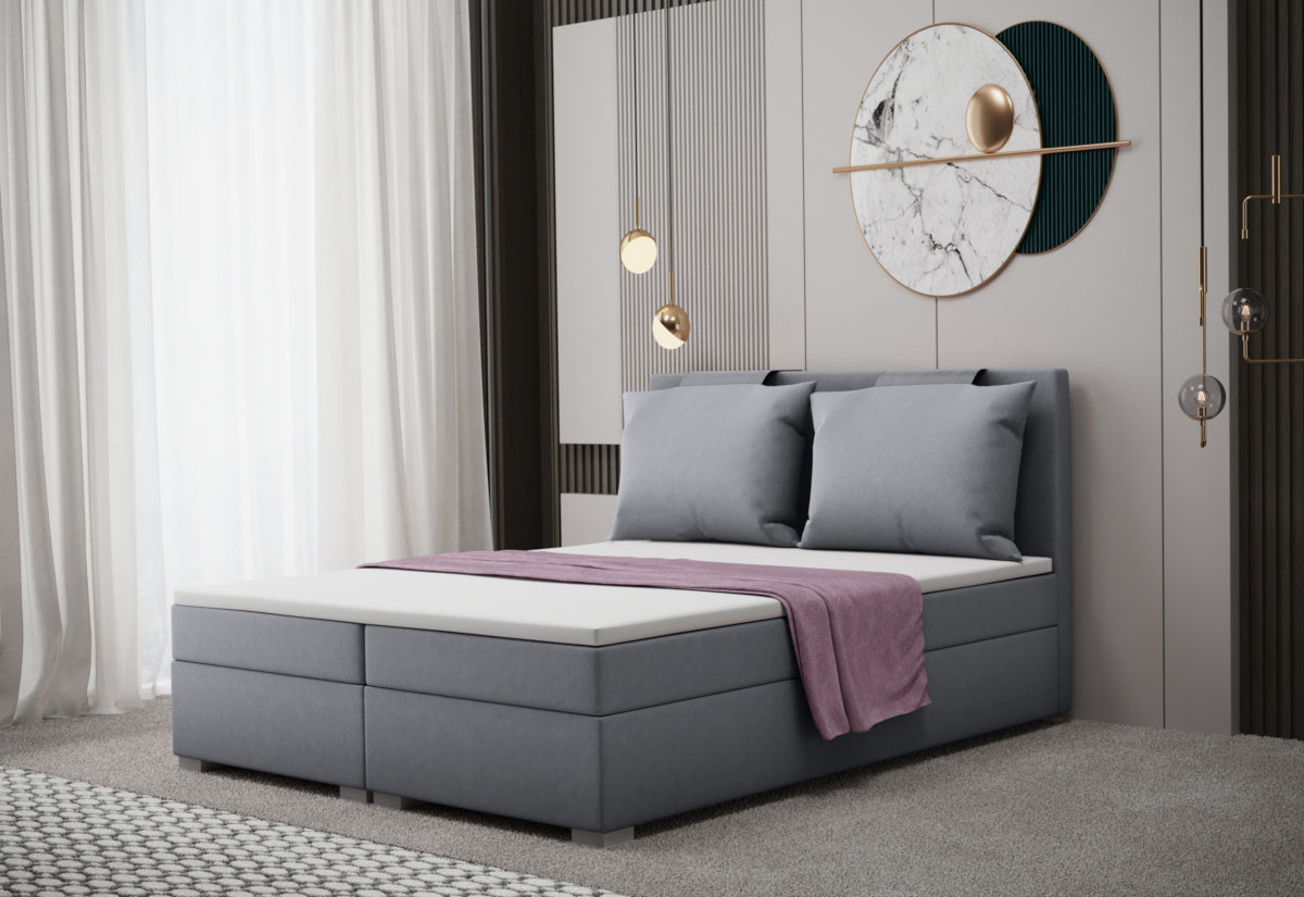 Čalúnená posteľ boxspring DINAMO + topper, 140x200, soro 93 -  - 0