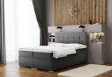 Čalúnená posteľ boxspring NORIS + topper, 120x200, matt velvet 93 -  - 0