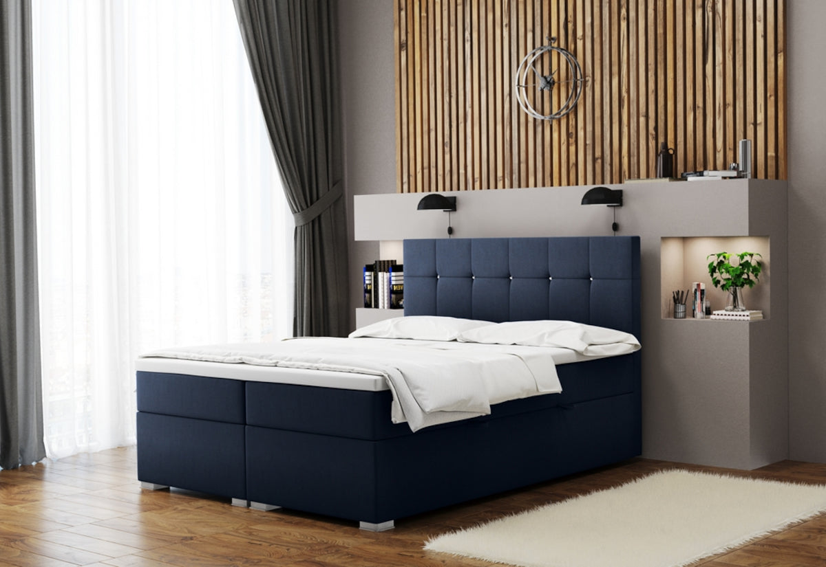 Čalúnená posteľ boxspring NORIS + topper, 120x200, matt velvet 79 -  - 0