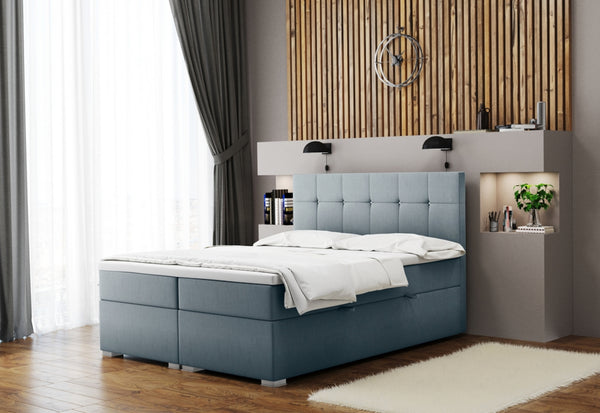 Čalúnená posteľ boxspring NORIS + topper, 180x200, matt velvet 83 -  - 0