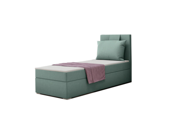 Čalúnená posteľ boxspring MIRANDA + topper, 90x200, soro 34, ľavá -  - 0