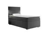 Čalúnená posteľ boxspring RENATA + topper, 90x200, sawana pik honey 05, pravá -  - 0