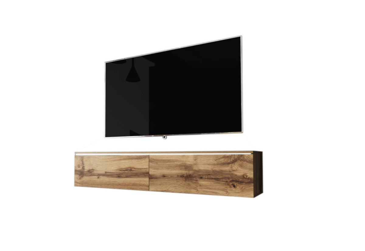 TV stolík MENDES D 140, 140x30x32, dub wotan + LED -  - 0