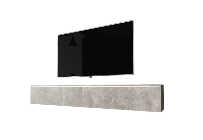 TV stolík MENDES D 180, 180x30x32, beton + LED -  - 0