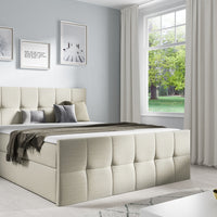 Čalúnená posteľ boxspring GOJA + topper, 120x200, fancy 06 -  - 0