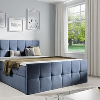 Čalúnená posteľ boxspring GOJA + topper, 120x200, fancy 79 -  - 0