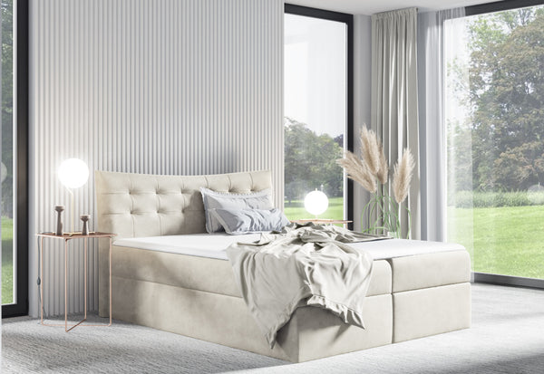 Čalúnená posteľ boxspring SALAMON + topper, 120x200, fuego 170 -  - 0