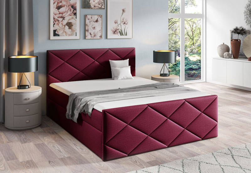 Čalúnená posteľ boxspring ROBINSON + topper, 120x200, fancy 59 -  - 0