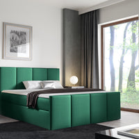 Čalúnená posteľ boxspring LAROS + topper, 120x200, fancy 36 -  - 0