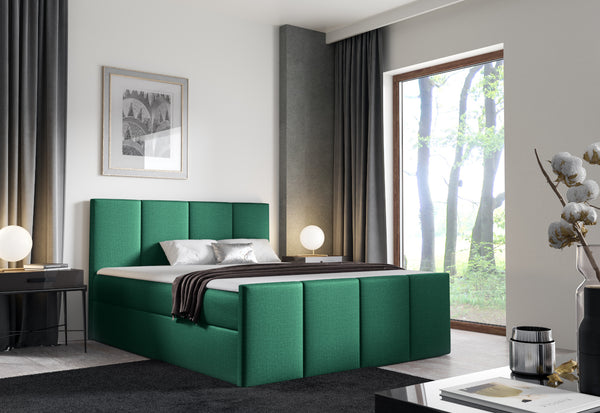 Čalúnená posteľ boxspring LAROS + topper, 120x200, fancy 36 -  - 0