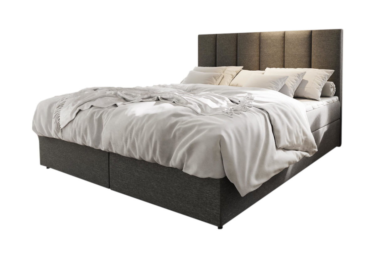 Čalúnená posteľ boxspring KARDI, 140x200, sawana 21 -  - 0