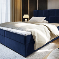 Čalúnená posteľ boxspring PIACO, 140x200, kronos 09 -  - 0