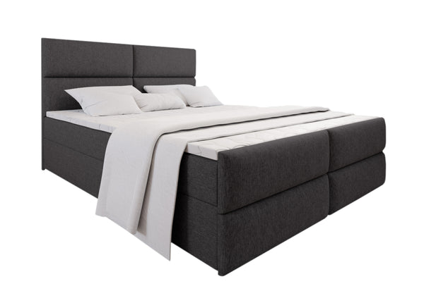 Čalúnená posteľ boxspring MILON + topper, 140x200, sawana 05 -  - 0