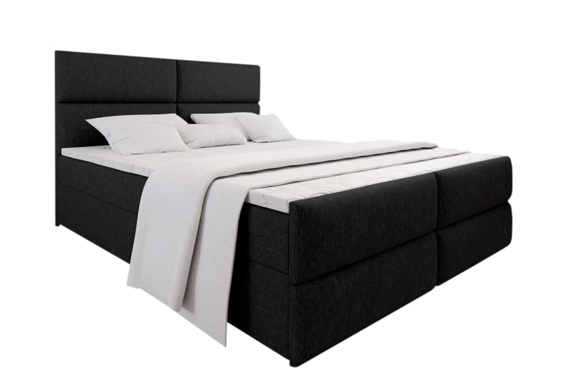 Čalúnená posteľ boxspring MILON + topper, 140x200, sawana 14 -  - 0